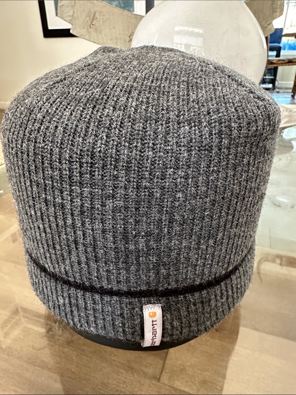 Carhartt Gray Ribbed Knit Cuffed Beanie